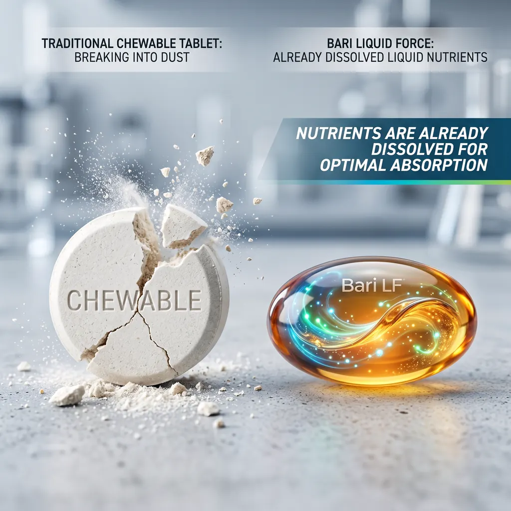 Comparison of bariatric vitamin types: chewable tablets vs liquid softgels